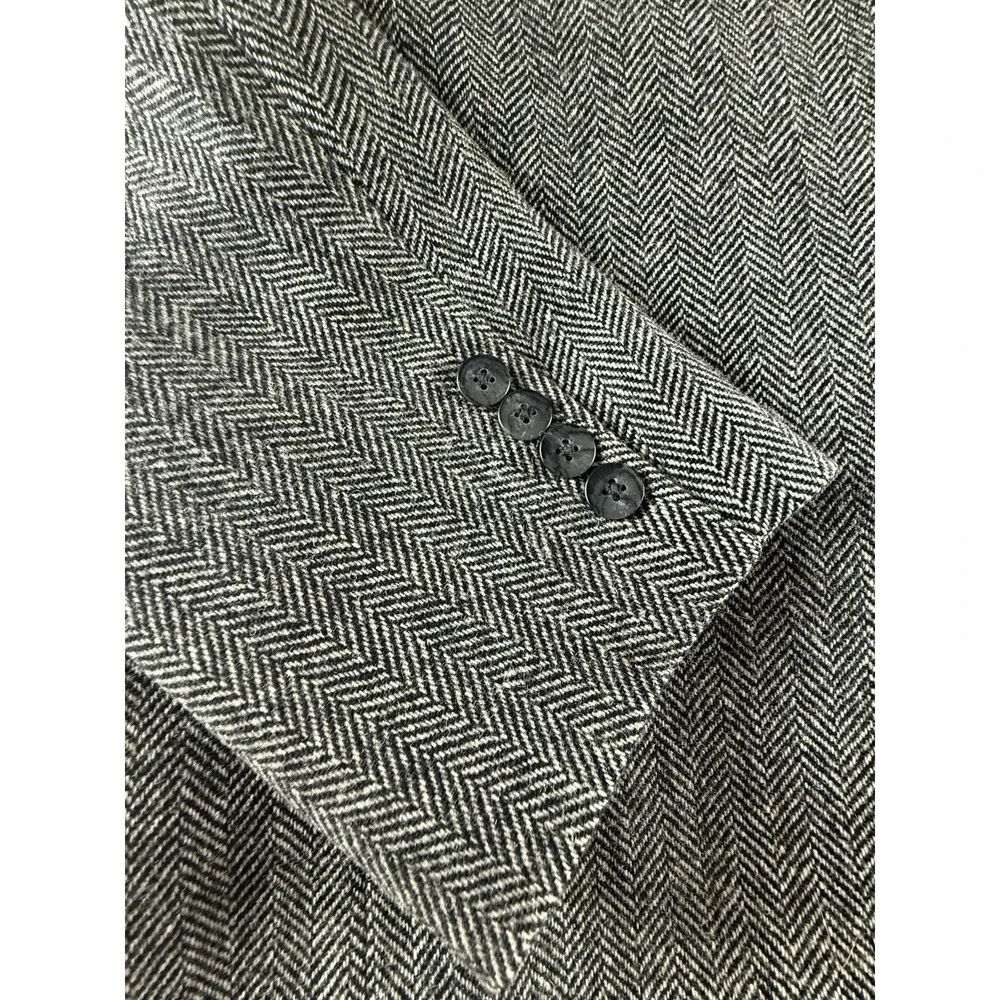 Brooks & Pike Herringbone‎ Blazer 44L Wool Nordstrom Gray USA Made